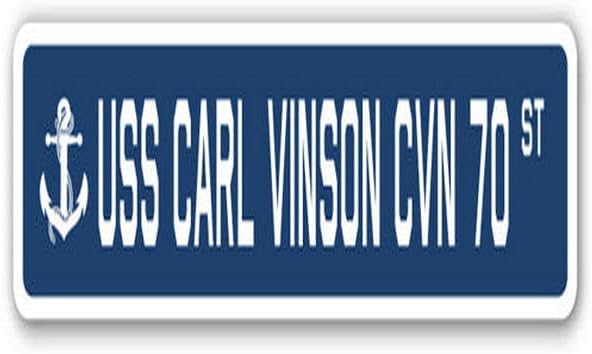 Уличен Знак USS CARL VINSON CVN 70 Подарък моряку-опитни кораб на ВОЕННОМОРСКИТЕ сили на САЩ, Пластичен знак с размер 4