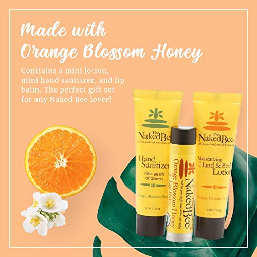 Балсами за устни The Naked Bee Organic Orange Blossom Мед, 3 опаковки + Лосион за ръце и тяло, балсам за устни