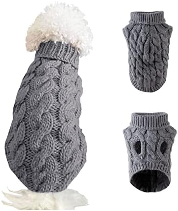 Плетени Пуловери за кучета с висока воротом Cnarery, Топъл Пуловер за домашни любимци, Сладък Вязаный Класически Пуловер за