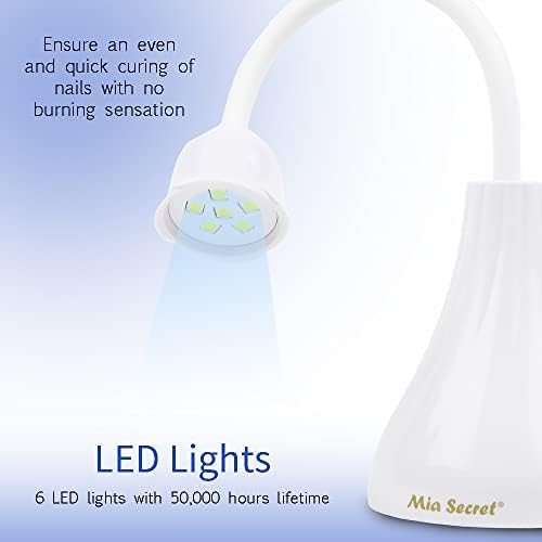 Mia Secret - Led / UV Настолна лампа за Втвърдяване гелевых накрайници за нокти - за майстор по маникюру с Гъвкав Гърло и 6 Светлинни Дизайни