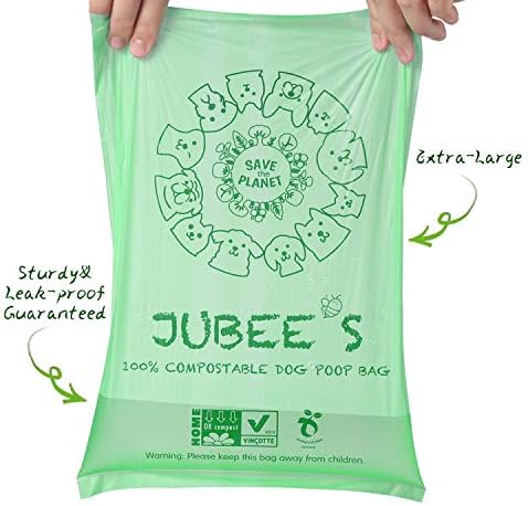 Торбички за кучешки какашек Jubee, пакети за отпадъци на домашни любимци, 240 пакети, Произведени от царевично