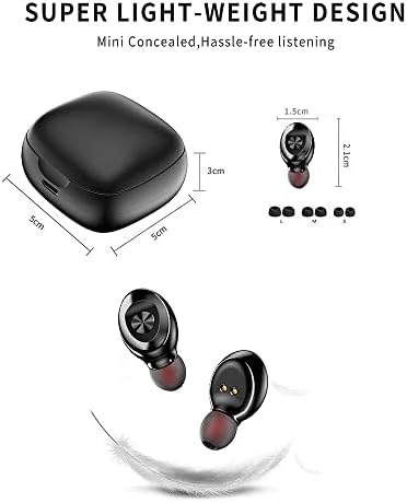 Безжични слушалки Bluetooth 5,0, дълбок бас звук, време на възпроизвеждане, 15 часа, Водоустойчиви слушалки