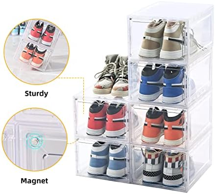 Кутия за съхранение на обувки KEFA, Контейнери за обувки-Комплект от 10 бр, Прибиращ се Кутия за обувки, за Съхранение