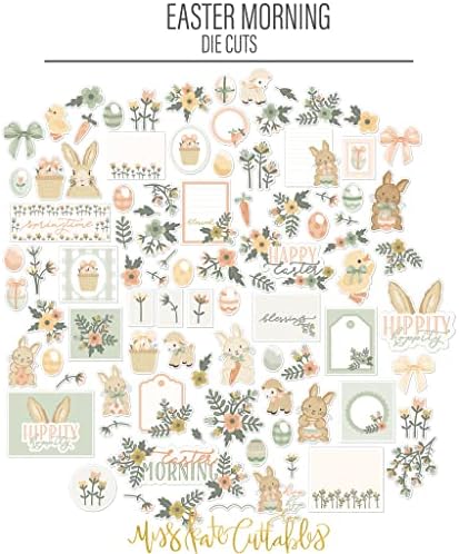 Изрезки от хартия - Великденско утро - за лов на яйца в корзинке с зайци Умиращ Пролетта дете на Повече от