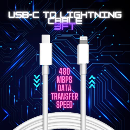 Кабел за зареждане на Електро-Tech USB-C-Светкавица дължина 3 метра (iPhone, iPad, iPod, Airpods) Сертифициран