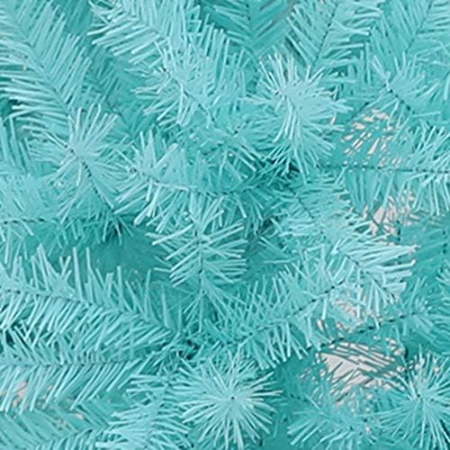 Синята Коледно дърво, PVC ZPEE, Изкуствена Бор на панти с метална стойка, Лесно Монтируемое Коледна украса Без подсветка-1,2