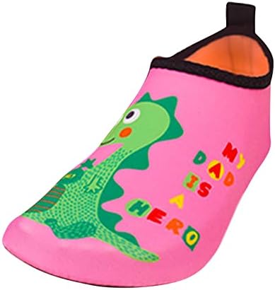 Детски обувки за плуване, Лека и дишаща обувки за гмуркане с горещи извори, Водни Ски и Меки Сандали за бебета За момчета (Розово, за деца 6,5 години)