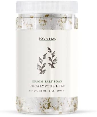 Английска сол Jovvily с листа от евкалипт и етерично масло от евкалипт - 2 кг - Разтвор за накисване - Успокояващ