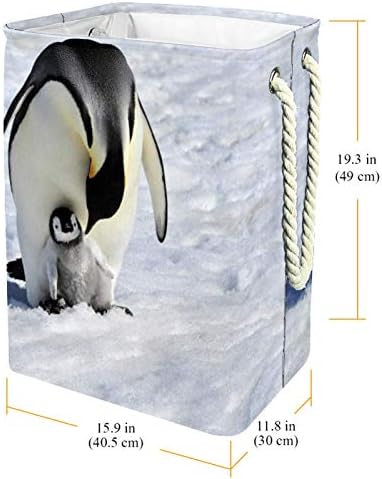 DEYYA Водоустойчив Кошници за Бельо Висока Здрава Сгъваема Кошница с Принтом Животни под формата на Пингвин за Възрастни, Деца,