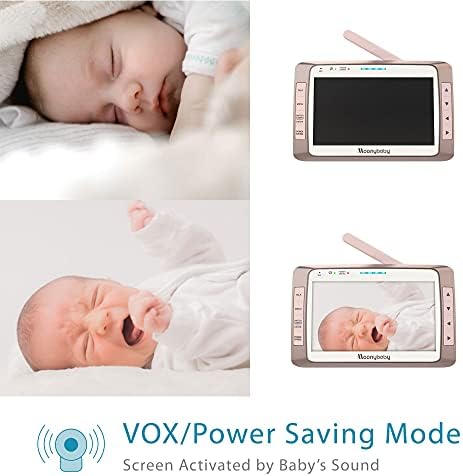 Moonybaby 5 следи бебето на далечни разстояния, без Wi-Fi с 4 Камери, на 4 стаи, 15 Часа живот на батерията, Автоматично
