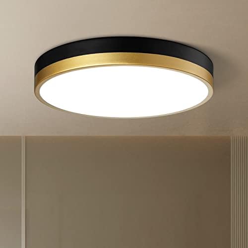 Led тавана лампа МИТ REALM 13 с черен и златен низкопрофильным дизайн с регулируема яркост 3000/4000/5000 До, близо