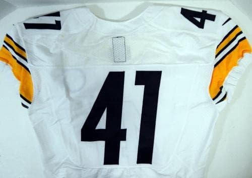 2012 Питсбърг Стийлърс #41 Пуснати на Бялата Фланелка 46 DP21315 - Използваните тениски за игри NFL Без подпис