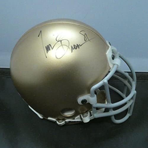 Тим Браун подписа на мини-футболен каска Notre Dame с JSA COA - Студентски каски с автограф