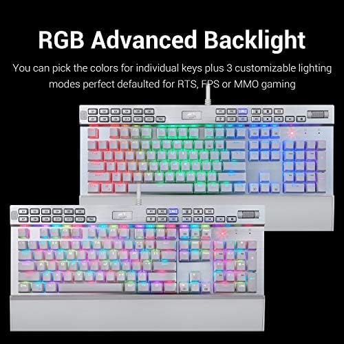 Ръчна Детска клавиатура Redragon си k550, RGB LED Подсветка с Кафяви ключове, Запис на макроси, Поставка за китката, Регулатор
