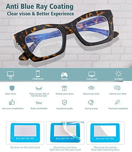 SUNAMOY Бифокални очила за четене, дамски модни дизайнерски очила компютър със синя светлина, скъпа стилни рамки за четене,
