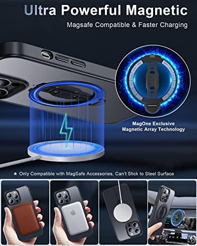 СТЕПАН, Предназначени за своята практика iPhone 14 Pro Max (6,7 инча), съвместим с MagSafe, калъф MagOne със стойка, кольцевым