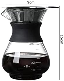 Кана за кафе DEFLAB Голям Капацитет, Топлоустойчива Стъклена кана за Кафе с Филтър от Неръждаема Стомана, Стъклена Дръжка От Изгаряния, Кафе машина, Кафе машина, кана з