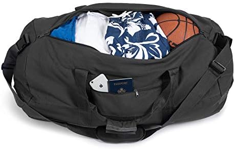 Спортна чанта среден размер – Черен 32 x 18 - 133,4 л - Холщовая чанта–тоут във военната стил за мъже и жени