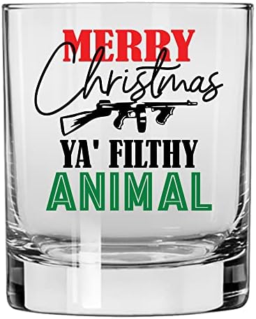 Лъки Shot Весели Коледни чаши за пиене Ya Filthy Animal | чаша Бира в халба за бира с обем 16 унции | Нови