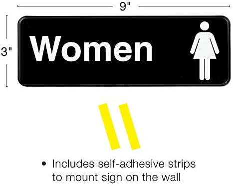 Продукти Excello Global Лесно се Монтира 9 3 в Информационен Пластмасова табелка със символи за женската тоалетна,