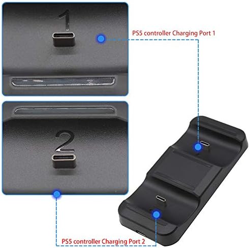 Зарядно устройство за безжичен контролер PS5 DualSense, зарядно устройство с Два USB порта C, за безжичен контролер за Playstation