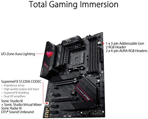 Дънна платка ASUS ROG Strix B550-F Gaming AMD AM4 Дзен 3 Ryzen 5000 и Ryzen ATX Gaming 3-то поколение (PCIe 4.0, 2,5 Gb на локална мрежа, флаш памет BIOS, HDMI 2.1, адресуемый заглавие Gen 2 RGB и синхронизация на Au