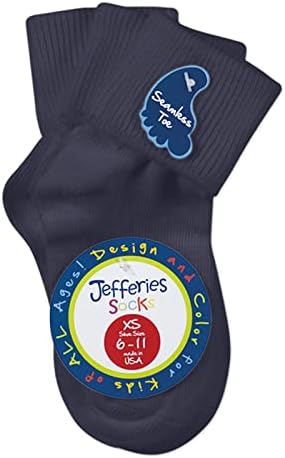 Чорапи Джефрис за момчета и Момичета, Безшевни Чорапи Памук с белезници, 3 чифта В опаковка