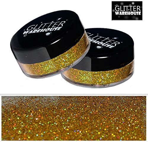 Козметичен блясък GlitterWarehouse Sunlight Злато в 10-гр банката Fine (0,008 инча) с голографическим ефект, устойчиви