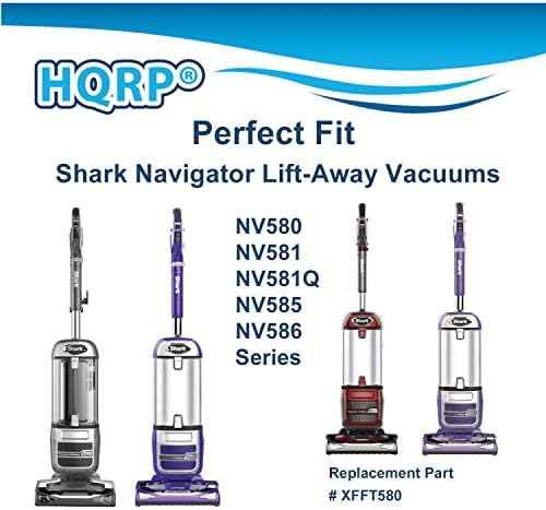 Комплект филтри HQRP от пяна и филц в 2 опаковки, съвместим с вдигане пылесосами серия Shark Navigator NV580 NV581