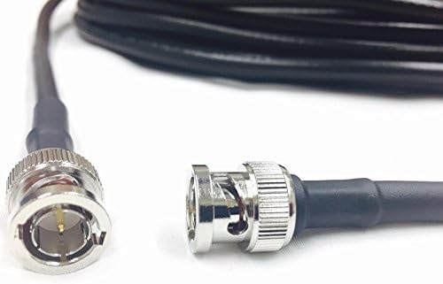 20-Крак Композитен видеокабель BNC RG59 75 Ома черен на цвят, събрани в САЩ с помощта на специален кабел за връзка