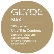 Презервативи GLYDE Maxi - XL Fit - обемна опаковка от 100 броя - Тънки, веганские, нетоксични, от естествен латекс голям