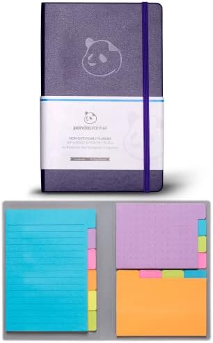 Purple Безкраен планер за 90 дни - Дневник с класически стикерами от Panda Planner - Планер-организатор и стикери за подобряване