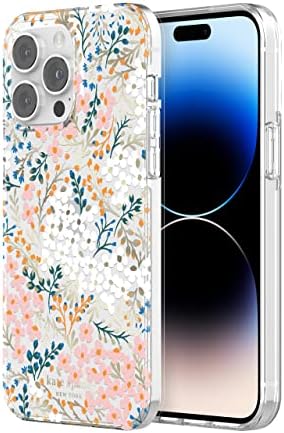 Защитен калъф кейт Спейд New York в твърда обвивка, съвместим с Apple iPhone 14 Pro Max - [KSIPH-225-MFLR], Многоцветен /Розово / Тихоокеанския Зелен / Прозрачен / Сметана с камъни