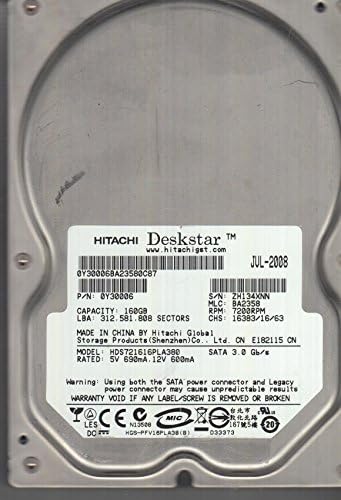 HDS721616PLA380, PN 0Y30006, MLC BA2358, Hitachi Твърд диск 160 GB SATA 3.5