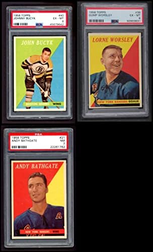 1958-59 Topps Хокей и Почти пълен комплект (Hockey Set) EX/MT
