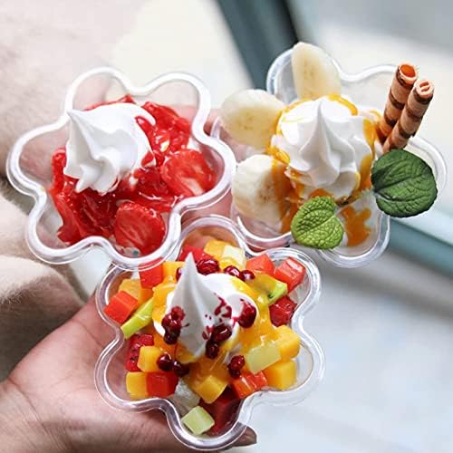 Мини 50 Опаковки, Прозрачни Пластмасови Десертни Мисок 8 мл за Еднократна употреба Чаши за сладолед, Цветни Чашки за