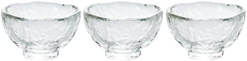 Чашка за саке от устойчиви на топлина стъкло Aderia F-49092 Tsugaru Vidro, Голяма, прозрачна, 2,4 течни унции (70 мл), Комплект