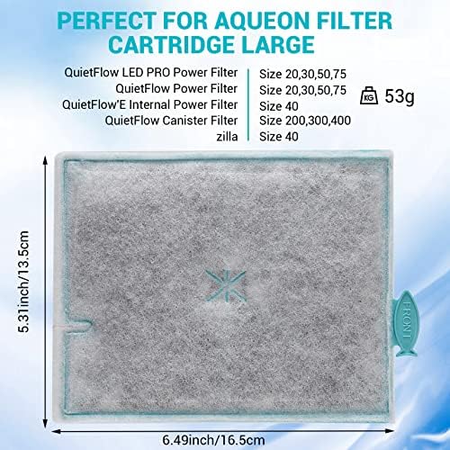 Сменяеми Филтриращи касети Guarm за аквариум aqueon Large, Сменяеми Филтърни Патрони за филтри aqueon Large (12 опаковки)