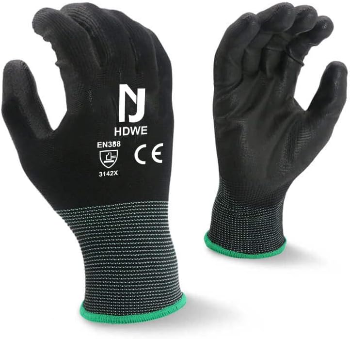 Работни ръкавици, NJ HDWE за мъже и жени - Леки, дишащи и удобни Защитни ръкавици за самостоятелно и ежедневна употреба
