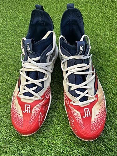 Използвани футболни обувки за игри Jose Ramirez Cleveland Guardians Митническо 2022 с автограф на LOA - MLB Използвани