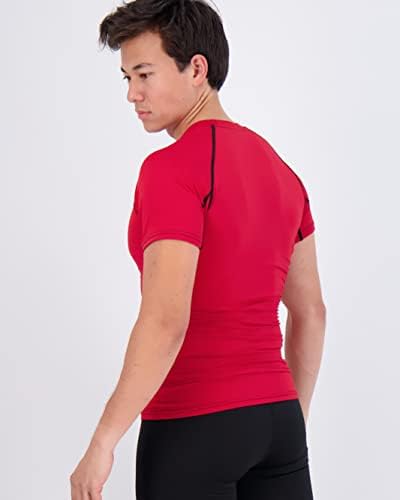 4 Опаковки: Мъжки Компресиране Риза с къс ръкав, Риза базов слой, Най-Active Атлетик Dry Fit Top (на Разположение в цветове