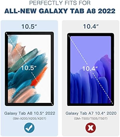 Тънък калъф TiMOVO за Galaxy Tab A8 10.5 Case 2022 SM-X200/SM-X205, Тънък Прозрачен Матиран Трикуспидалната Защитен