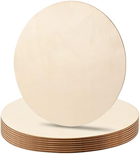 JEUIHAU 40 Опаковки Дървени кръгове с диаметър 10 см, Непълни Празни Дървени Кръгове, Натурални Кръгли Дървени