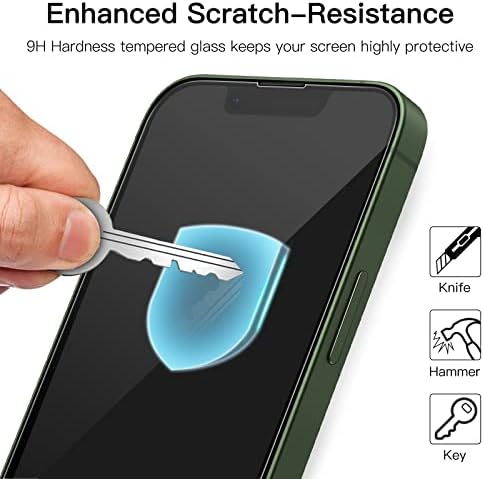 Защитно фолио JETech с пълно покритие за iPhone 13 mini с диагонал 5.4 инча, фолио, изработени от закалено стъкло с черен ръб,