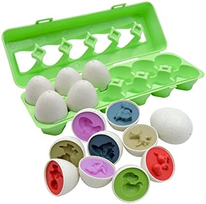 Toyvian 1 Комплект Динозавър, Подходящи Яйца, Детски Играчки, Пъзели за деца, Цветни Пъзели, Украса на маса за Рожден