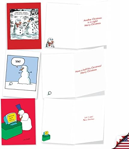 Комплект от 20 коледни картички с конвертами от NobleWorks, Празничен комплект за хумор на мъжете и жените (10 дизайни,