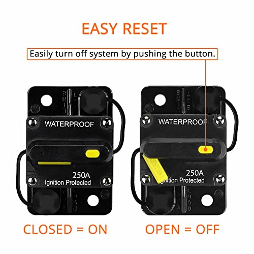 reBel Batteries - Морски автоматично включване на 50 Усилвател с превключвател за Ръчно изключване на Аудио предпазител