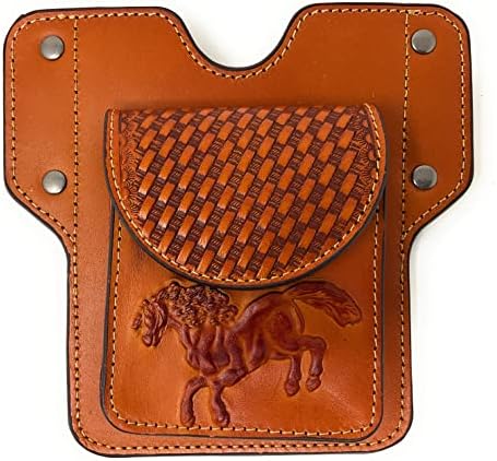 Texas Уест Уестърн Каубойски Инструмент От Тръстика кожата на Коня с 2 Шлевками за Колан за Носене-Кобур за мобилен