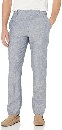 Мъжки панталони с плоска предна част е от лен Cubavera Delave (размер на кръста 30-42 за големи и високи)