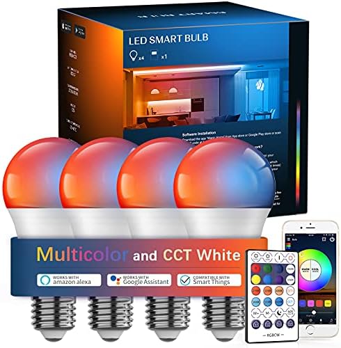 Интелигентни електрически Крушки MagicLight Работят с Алекса Google Home, Wi-Fi и Bluetooth, 5,0, Крушка A19/E26